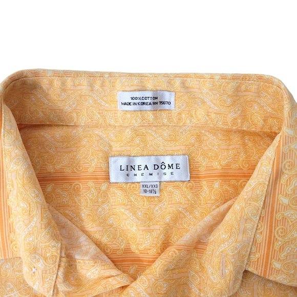 Linea Dome Chemise Peach Cotton Shirt Men's XXL - Picture 3 of 5